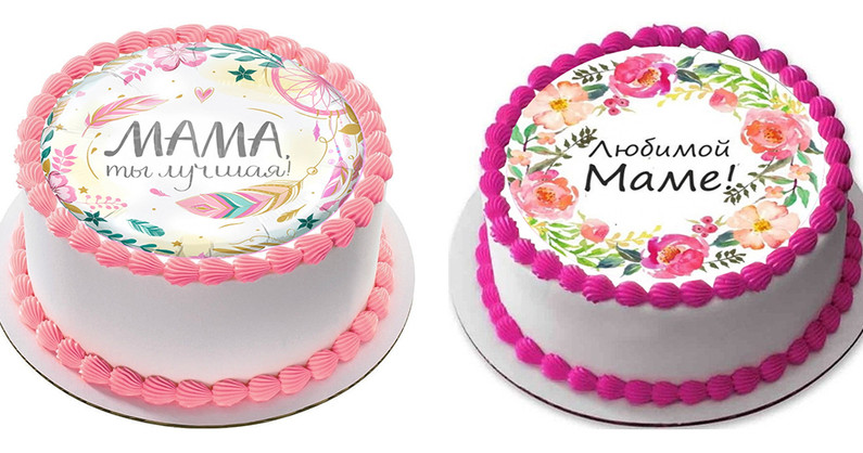 Бенто-торты и фототорты ко Дню матери, торт с цветами, праздничный торт от кондитерской «Napoleon».