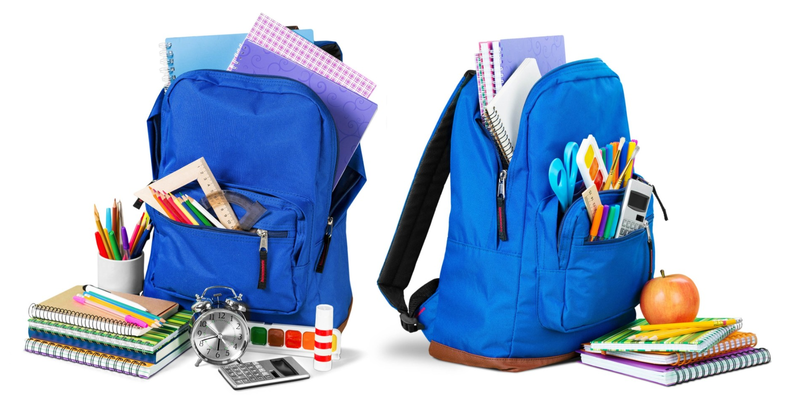 Ассортимент школьных рюкзаков, ранцев и сумок в магазине «Канцбюро».