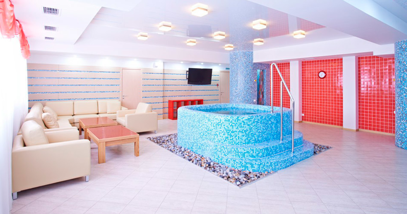 Финская сауна, бассейн, комната отдыха в бизнес-отеле «ParkCity».