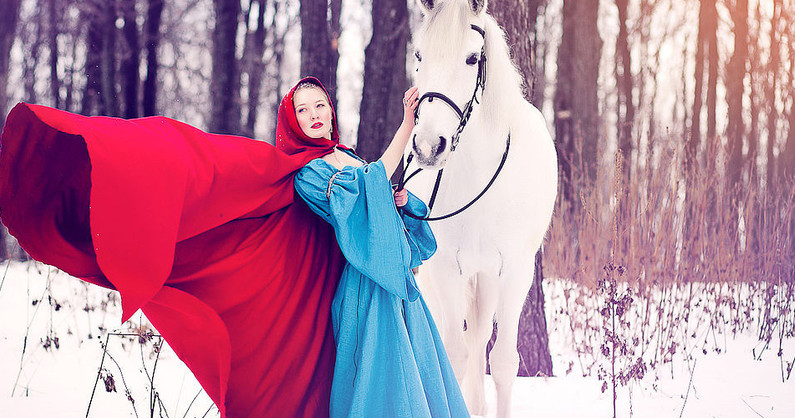 Фотопроект с лошадью «Зимняя сказка» от фотографа Эльвиры Ахмадулиной.